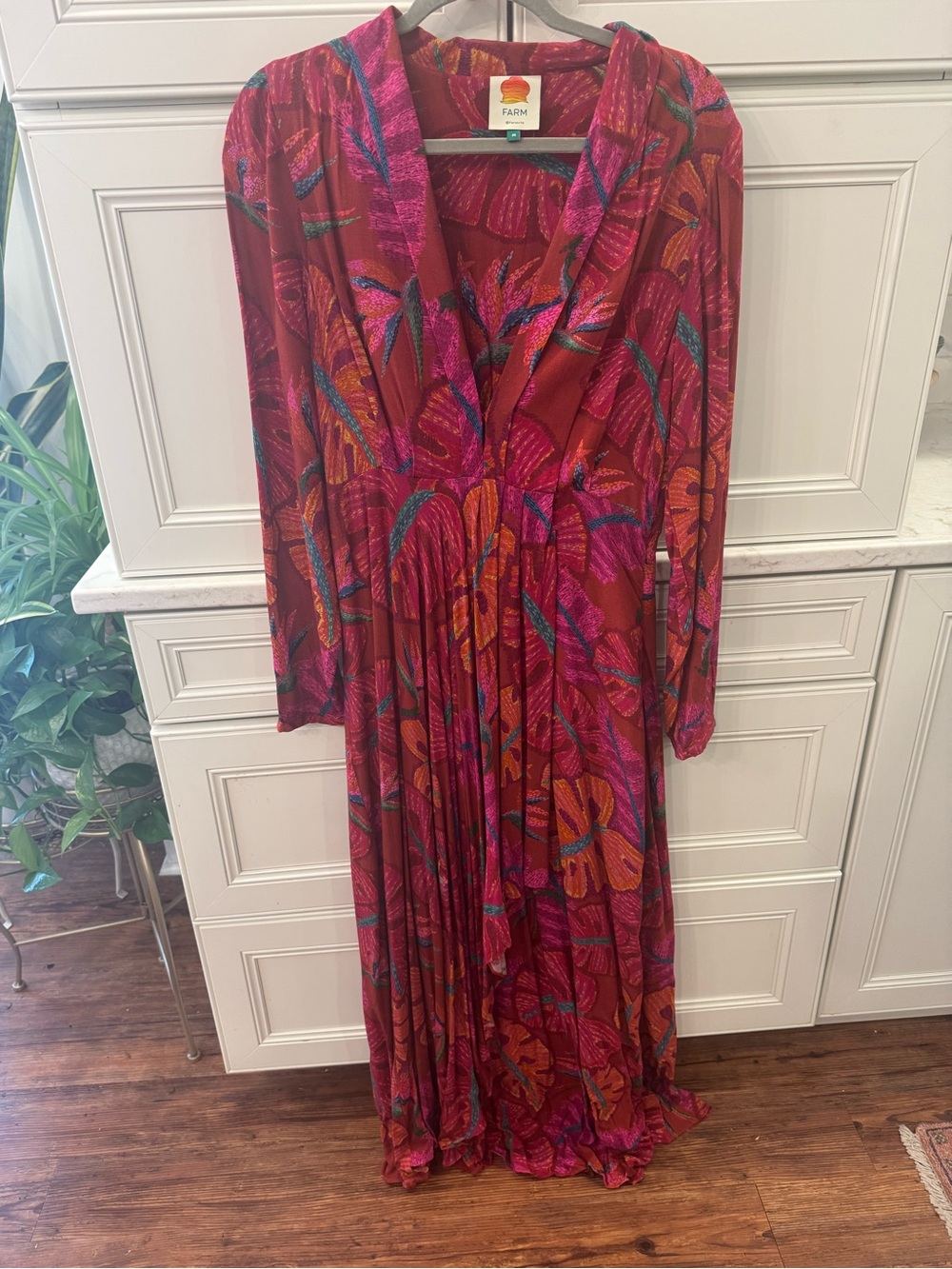 Farm Rio long sleeved maxi dress size medium